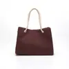 Bolsa de Ombro de Linho Nova Outono 2026 Feminina Grande Capacidade Cor Sólida Personalizada Moda Casual Bolsa Tote Portátil