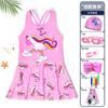 Traje de baño para niños de tela de alta calidad, traje de baño para mujer, traje de baño para niños pequeños y medianos, vestido de baño de princesa de dibujos animados lindo al por mayor