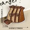 Comida original de dibujos animados, postre, café, bordado a máquina importado, accesorios de ropa DIY, bolsas de lona, equipaje, parches bordados
