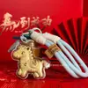 Nuevo Llavero de Caballo Pequeño Princesa de Oro Puro Colgante Creativo de Dibujos Animados Popular al por Mayor Encanto para Teléfono