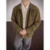 Camisa de pana para hombre de otoño, con retazos de color block y manga larga, una prenda exterior sofisticada y elegante con corte clásico y una estética "old money".