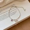 Pulsera Rosa Amor Lazo Plata Rota Mujer Lujo Ligero Nicho Exquisita Pulsera Nuevo Estilo Dulce Pulsera Estrella