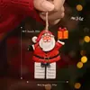 Decoração de Natal Transfronteiriça Boneco de Neve Velhinho Floco de Neve Boneco de Pão de Gengibre Veado Meias Resina Pequeno Pingente Enfeites para Pendurar na Árvore de Natal