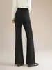 Calça Flare Feminina de Botão Duplo com Elasticidade Quatro Vias, Nova Moda Outono/Inverno Estilo Coreano Slim Fit Calças para o Dia a Dia, Em Estoque M186