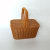 Cesta de Picnic de Ratán con Tapa Cesta Portátil de Celebridad de Internet Cesta de Compras Cesta de Salida Pastoral Cesta para Flores Cesta para Recoger Cestas de Almacenamiento para Accesorios