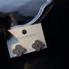 Pendientes de lujo ligeros con diseño de flor de cuatro hojas y circonita para mujer, de plata 925, estilo coreano de alta gama, con diseño de nicho y hierba de la suerte.