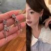 Estilo japonês e coreano Diamond Star Elegant Brincos Tassel Moda Longa Moda Brincos de Alto Sentido Requintado Vento Frio Orelha Jóias