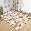 Alfombra de Cristal de Terciopelo para Sala de Estar de Dibujos Animados para Niños, Tapete para Piso de Sala de Estar, Impermeable, Tapete para Gateo de Bebé, Piso para Área de Lectura Junto a la Cama del Dormitorio