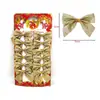 Adornos para árbol de Navidad Lazo de decoración navideña Lazo navideño Regalo de Navidad 12 una tarjeta