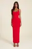 Vestido Longo de Cor Sólida Elegante com Decote Quadrado e Cinto Marcando a Cintura Conjunto Vestido Bodycon Justo Sexy Modelo Novo 2026