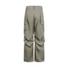 Calça de Trabalho Casual Versátil Yidao Vintage 2026 Primavera Nova Estilo Retro Americano Paraquedista Plissada Solta Reta para Homens
