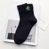 Calcetines Zhuji Calcetines de Media Pantorrilla para Mujer Bordado con Patrón Personalizado Calcetines de Algodón Color Macarrón para Mujer Fábrica de Origen Amazon Transfronterizo