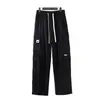 Mono verde militar cálido con forro polar para otoño e invierno, pantalones rectos holgados de marca de moda de primavera y otoño para hombre, pantalones largos casuales de pierna ancha