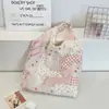 63303 Bolso Tote de Patchwork Floral Estilo Coreano para Mujer, Bolso de Lona de Gran Capacidad para Primavera y Verano, Bolso de Hombro para Estudiantes