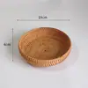 Cesta de frutas, cesta de armazenamento trançada de rattan vietnamita, bandeja de doces, prato de frutas redondo para a sala de estar, fruteira grande para uso doméstico, cesta para pães cozidos no vapor, prato de frutas secas