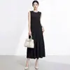 Vestido Miyake con un Toque de Lujo Ligero y de Alta Gama, Nuevo Estilo Verano 2026, Holgado Talla Extra, Favorecedor y Adelgazante Vestido Línea A, Elegante