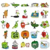 50 pegatinas originales de mercado de verduras, divertidos paquetes de emojis de comida dibujados a mano estilo caricatura, pegatinas transfronterizas para caja de almacenamiento de refrigerador
