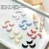 Decoraciones Suaves Esculpidas para Uñas Estilo Francés Falda Modelo Nuevo 2026 Color Mixto Blanco y Negro Silicona Suave Desgastables Rhinestones para Uñas