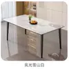 Mesa de comedor de pizarra para uso doméstico, mesa de comedor moderna simple y de lujo ligero, juego de mesa y sillas de comedor rectangulares de mármol para apartamentos pequeños