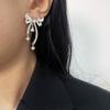 Luz Luxo High-end Super Flash strass Bow Tassel Brincos Moda elegante Lady elegante Moda Design Brincos