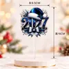 Topper de Bolo de Acrílico para Natal e Ano Novo de 2027 Rena de Desenho Animado Decoração de Bolo MerryChristmas