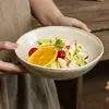 Conjunto Retro de Tigela e Prato de Cerâmica de Nicho Tigelas Práticas de Boca Aberta Pratos Domésticos Pratos de Salada Pratos para Massa Bife Louças Pratos