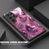 Hermosa Funda de Teléfono Brillante 3D con Forma de Corazón Adecuada para Samsung S23 Funda de Vidrio, Sensación de Alta Gama para Niñas, Cubierta Protectora con Agujero Preciso para S25