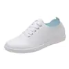 Zapatos blancos transfronterizos para mujer 2024 nuevos de primavera y otoño de moda cómodos de cuero suave suela suave zapatillas deportivas casuales zapatos de una sola capa
