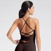 Sujetador Deportivo Sexy Transfronterizo Europeo y Americano Ropa de Yoga Color Piel Nude Amigable con la Piel Cruzado Hermoso Espalda Sujetador de Yoga Ropa de Fitness Top
