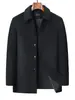 Nuevo Abrigo de Lana de Longitud Media con Cuello de Solapa para Hombre, Temporada Primavera y Otoño, para Hombres Grandes, Chaqueta Casual de Negocios de Corte Holgado, de un Solo Botón