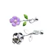 Aceite que Conserva el Color Flores Pintadas con Goteo de Aceite Incrustadas con Hebilla de Perla Pulsera DIY Collar Hebilla de Conexión de Acabado Accesorios de Joyería