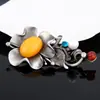 Broche de Flor de Aleación Japonés y Coreano Transfronterizo Joyería Vintage Accesorios Broche Joyería Broche para Mujer Lujo de Gama Alta