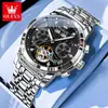 Venta al por mayor del fabricante Marca Oulishi Calendario Perpetuo Reloj Mecánico Multifunción Completamente Automático Resistente al Agua Reloj para Hombre Reloj para Hombre