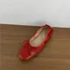 Zapatos de Ballet de Terciopelo Vintage Chuyuji 2026 Nuevos Punta Cuadrada Moño Suela Suave Mary Jane para Mujer