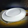 Prato redondo de cerâmica estilo chinês para pratos salteados de hotel, prato térmico comercial, prato para macarrão salteado e prato para pratos frios de lanchonete, uso doméstico para panela quente e prato para peixe cozido no vapor