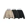 Ouswe Chaqueta de Algodón con Plumas para Hombre de Invierno Falsa de Dos Piezas con Capucha Chaqueta de Algodón para Pareja Marca de Moda Chaqueta Gruesa Holgada Rw193