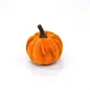 Adornos decorativos de calabaza flocado para Halloween, Día de Acción de Gracias, Día de la Cosecha, al por mayor, calabaza artificial de terciopelo color caramelo