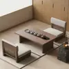 Nuevo Juego de Mesa de Tatami y Sillas Estilo Chino Madera Maciza Mesa de Café para Balcón Ventana Saliente Mesa Baja Zen para Beber Té Kotatsu Japonés