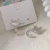 Estilo Nicho, High-End, Brincos de Estilo Doce e Cool, High-End, Compactos, Simples, Modernos e Versáteis Brincos de Gato