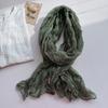 Estilo coreano Artístico Retro Cachecol Floral Plissado Mulher Quatro Estações Viagem Quente Guarda-sol Xale All-match Ar condicionado Proteção do pescoço do quarto
