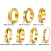 Amazon Xiyin Anillos Giratorios para Pareja de Acero de Titanio Esmaltado con Diamantes de Zirconia para Alivio del Estrés Juego de 7 Joyas