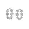 Rodada frisada flor zircão orelha fivela estilo francês Chanel Fresh Fashion Ear Ring requintado diamante brincos de flor verão mulheres