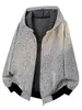 Chaqueta de hombre estilo vintage con capucha, cárdigan de punto grueso, diseño a rayas, prenda exterior versátil para primavera y otoño