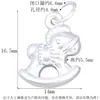 Prata Pura S999 Cavalo de Balanço Fofo, Nuvens Auspiciosas, Caractere da Fortuna e Pingente de Abóbora, Acessórios de Cordão para Pulseira DIY Estilo Chinês