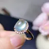 Anillo de Piedra de Uva Natural con Cristal Fluorescente Tipo Hielo, Montura Limpia de Plata 925 Finamente Elaborada, Piedra Principal 9*11mm