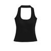 Camisola Halterneck Estilo Chica Caliente para Verano para Mujer para Uso Exterior con Almohadillas en el Busto, Top Corto Interior Ajustado Sexy sin Espalda para Fondo