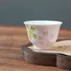 Taza de Té Maestra Quemada Youtian Pintada a Mano Polvo Suave Taza Individual Cerámica para el Hogar Alto Valor de Color Personal Especial Juego de Té Kung Fu