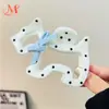 Pinza para el pelo de cachorro con lazo y lunares, con un toque de alta gama, Nuevo estilo 2026, Pinza para el pelo de media coleta, Pinza para el moño en la parte trasera de la cabeza, Accesorio para el pelo de pinza de tiburón