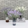 Flor artificial flocagem lavanda planta artificial flor artificial planta verde casa interior casamento decoração de casamento ornamentos atacado