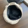 Chapéu de Equitação Plissado Gradiente Retro Japonês para Mulheres, Chapéu de Pintor Versátil, Circunferência da Cabeça Grande, Boné Bico de Pato Emagrecedor, Moderno